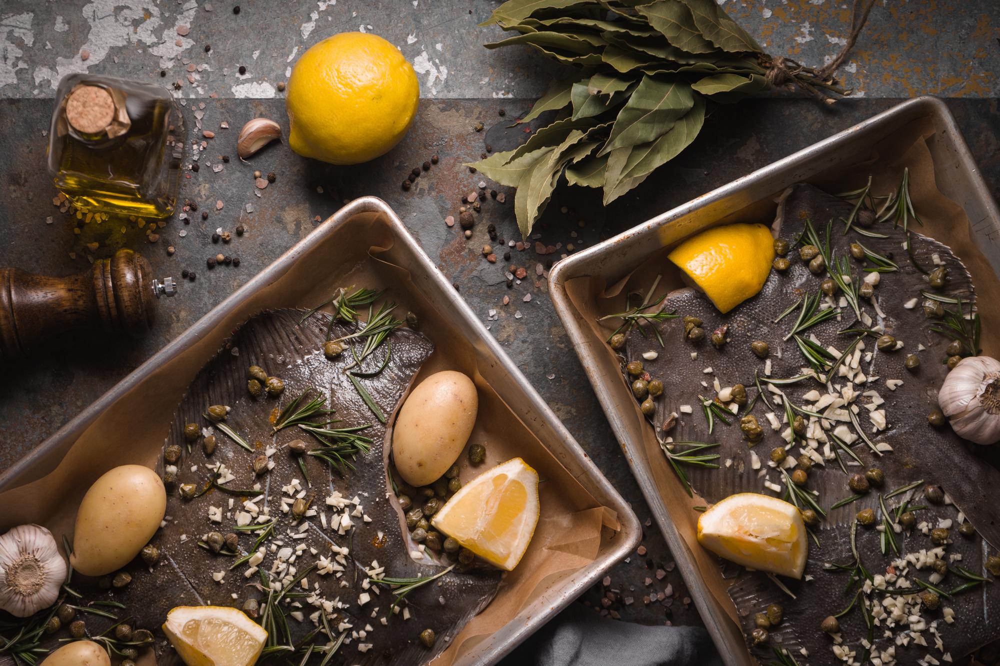Small kitchen studio with herbs and utensils