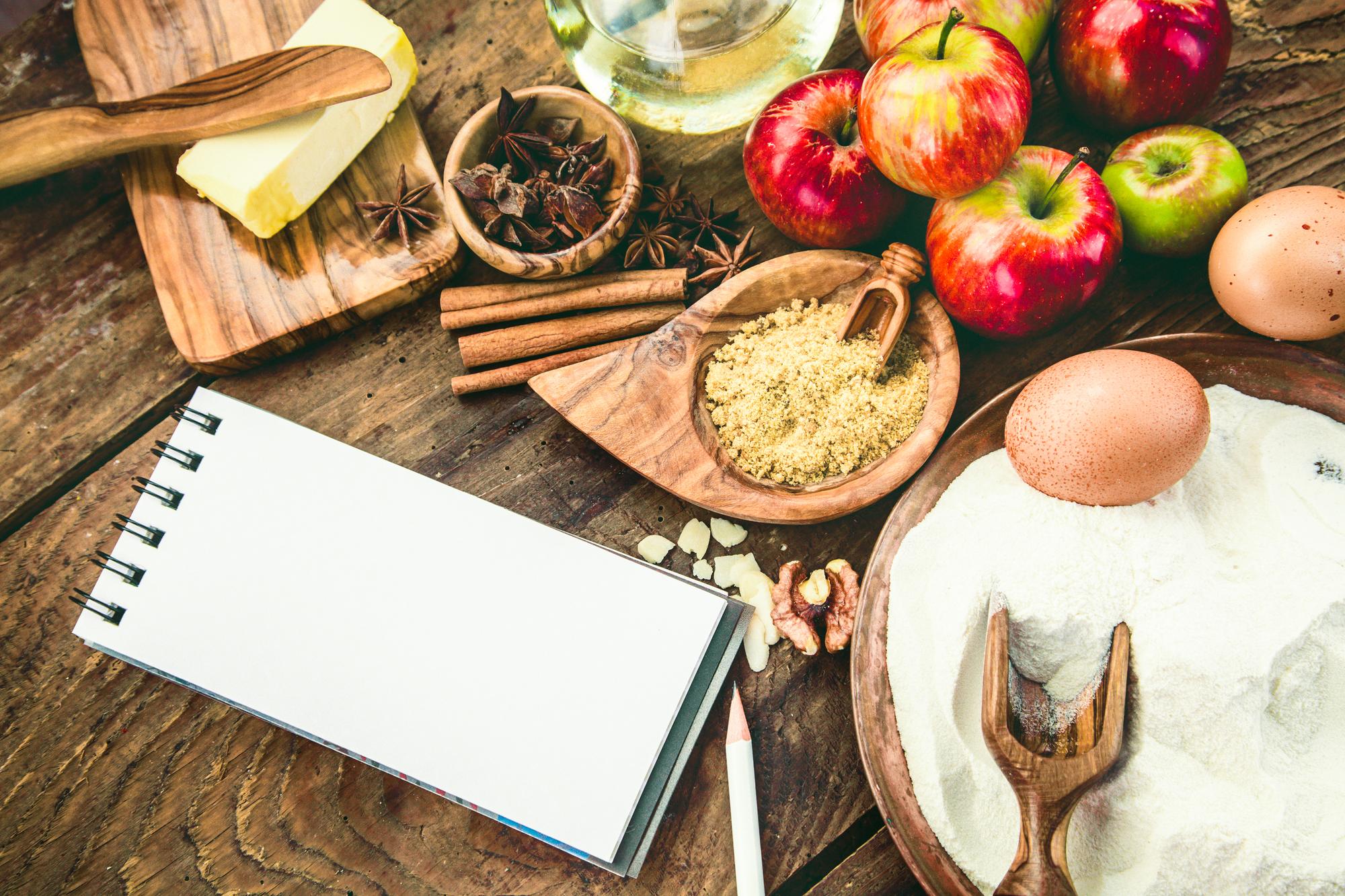 Messy pantry and scattered recipe cards